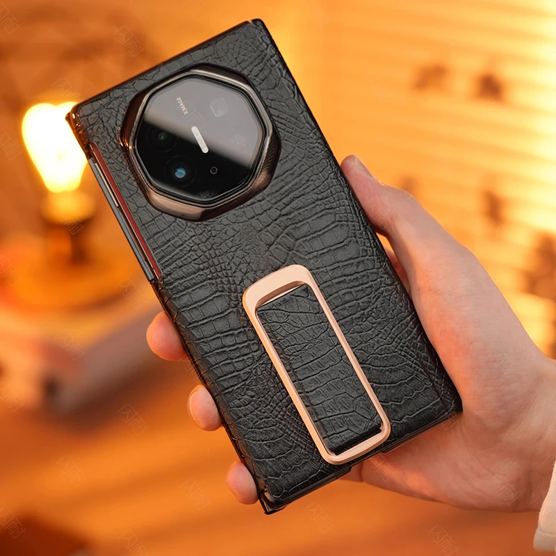 适用华为MateXT非凡大师手机壳新款磁吸中轴双铰链腕带旋转支架壳