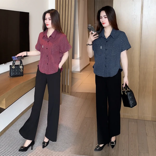 【季颜品牌】夏季穿搭衬衫休闲时尚洋气气质显瘦减龄女神短袖上衣10