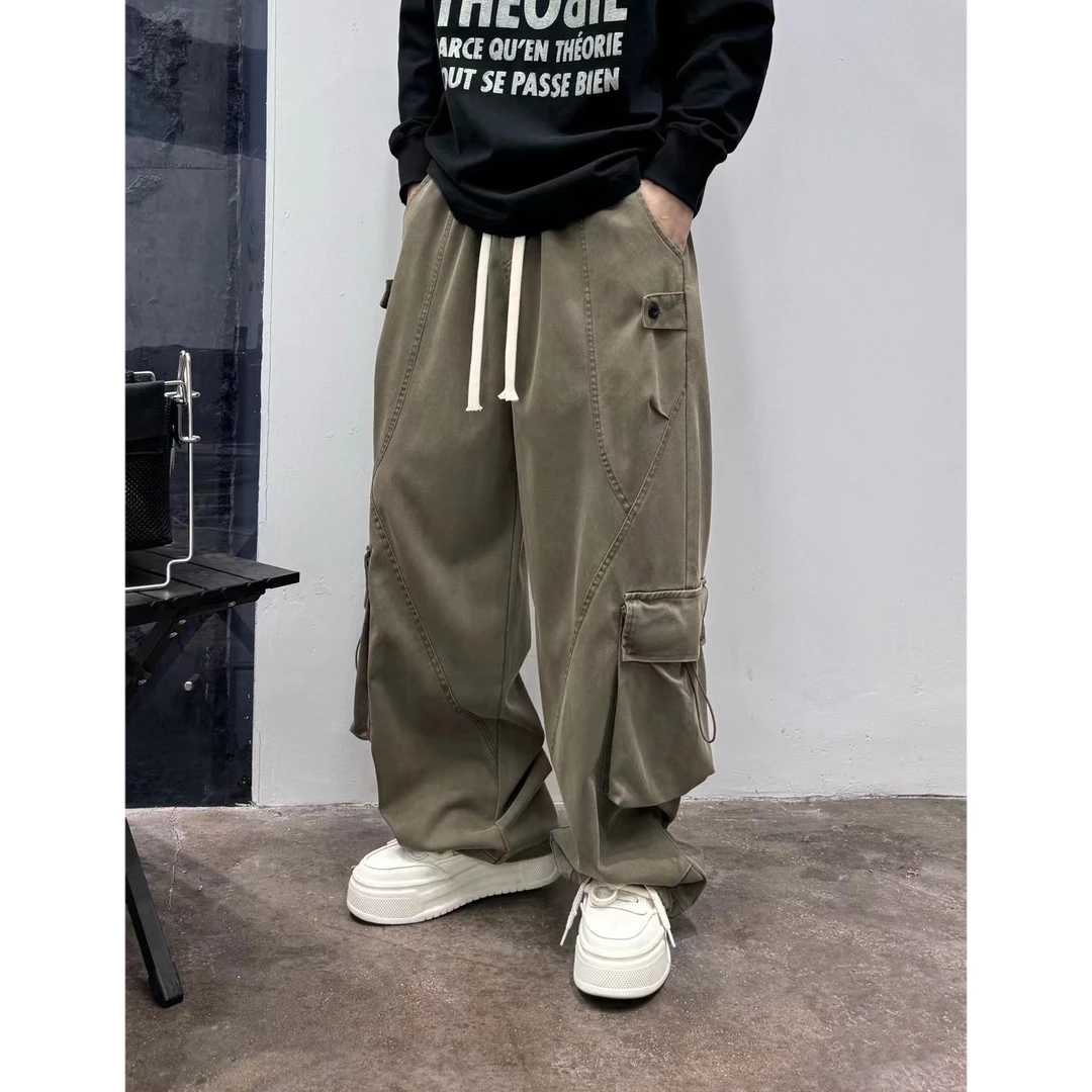 5008休闲裤抽绳水洗束脚百搭冬季日系阔腿宽松港风潮秋季工装裤