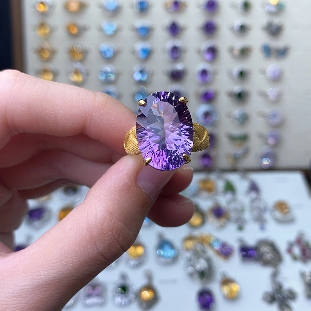 紫晶戒指银S925镶嵌（一物一证）