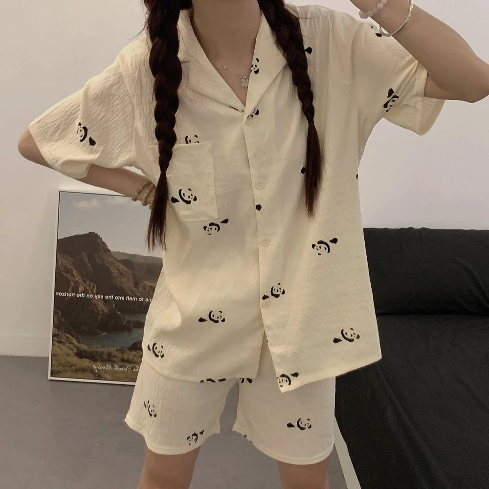 纯棉纱布睡衣女套装短裤夏季少女学生宽松薄款2025新款家居服夏天