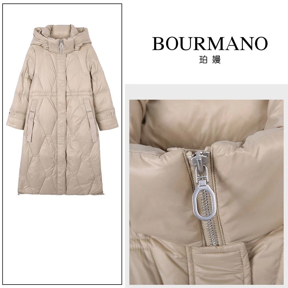 【珀嫚服饰】冬季新款时尚连帽加厚保暖长款过膝羽绒服24-035-88831