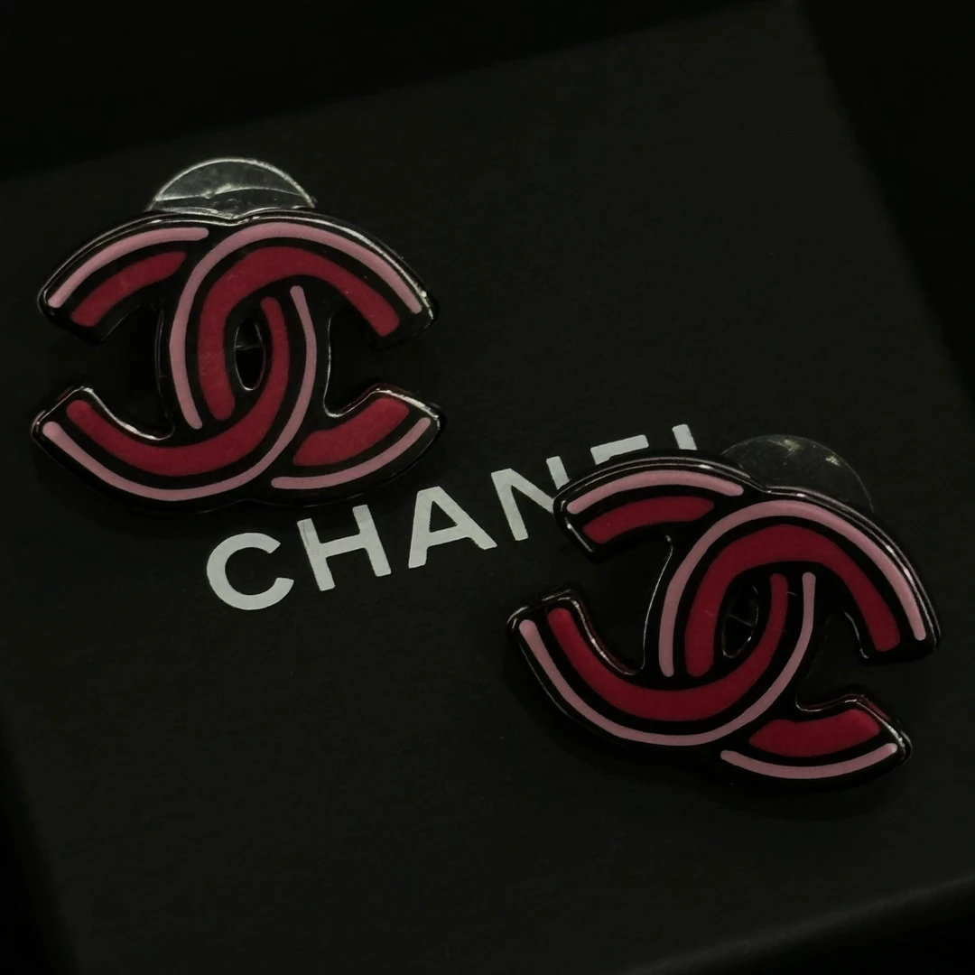 95新 Chanel/香奈儿 23A亚克力双C耳钉/JJ5091104