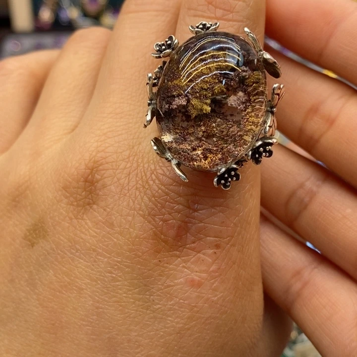 水晶戒指银S925镶嵌天然水晶戒指