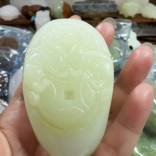 总***）砖雕石头手把件石头手把件