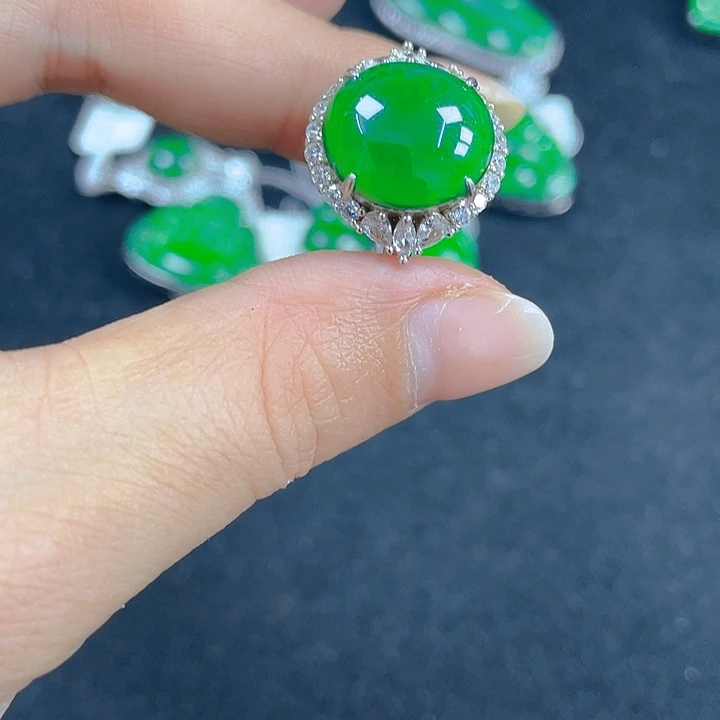 翡翠银S925镶嵌吊坠(不含链)