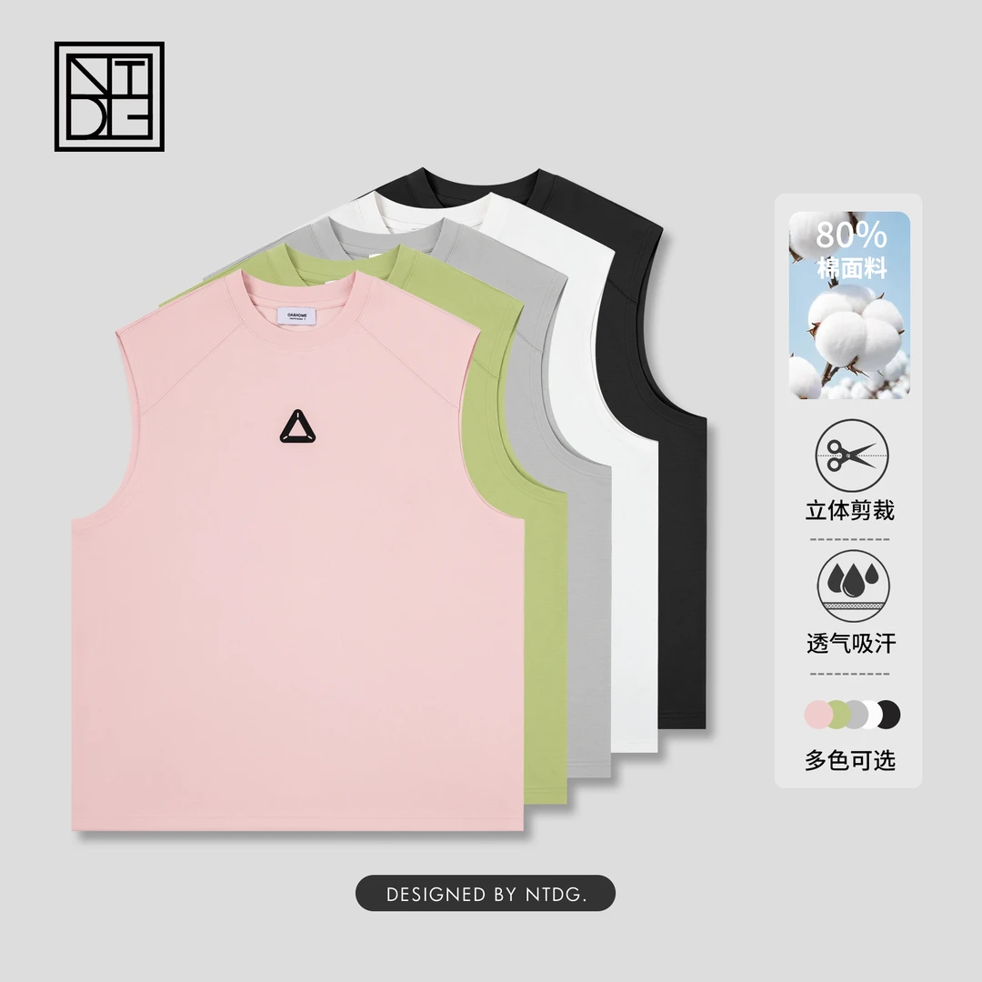 夏季新款时尚百搭T恤圆领无袖背心93196