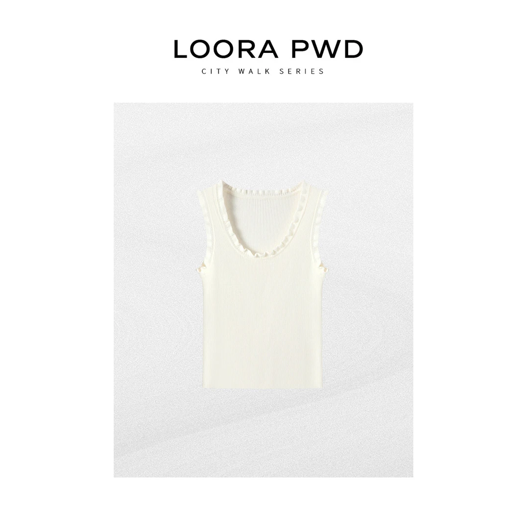 LOORAPWD/罗拉密码 全新款含绵羊毛修身花边背心吊带25CJBI0026N