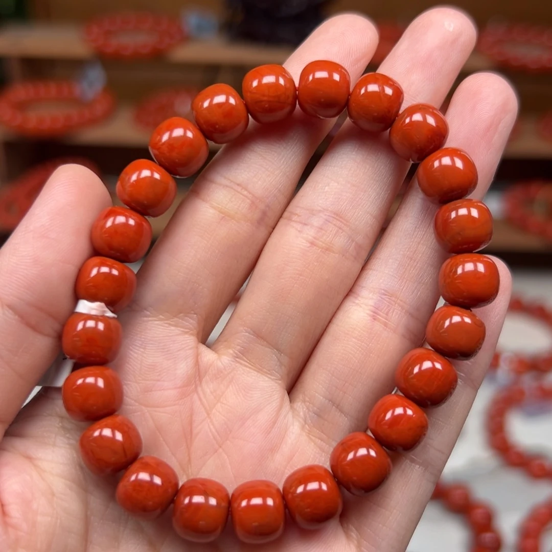 未镶嵌手串南红玛瑙瓦西满色满肉9mm+老型 珍藏级