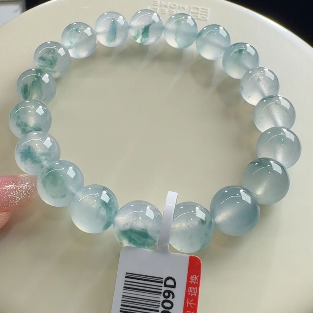 未镶嵌手链翡翠高冰波飘蓝花手串卡10 高货料子！巨漏！