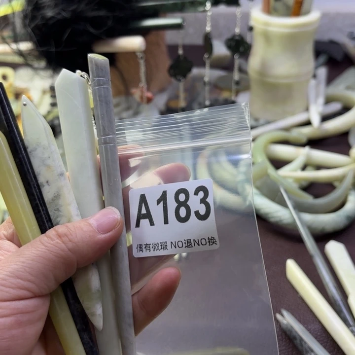 蛇纹石玉发饰合金点****6