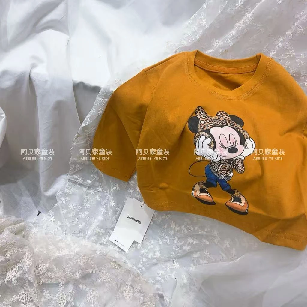 【B1】巴黎小屋80321橙色米奇打底童装