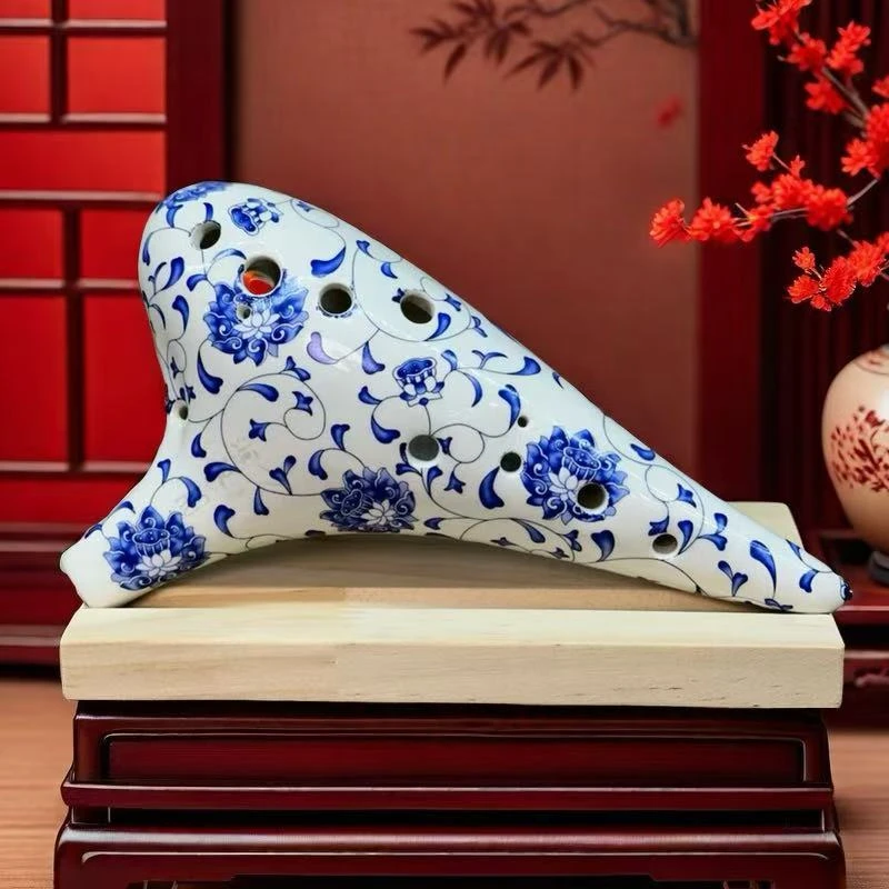 澜陵陶笛十二孔青花7款 SC SG SF AC AG AF BC调12孔演奏级乐器