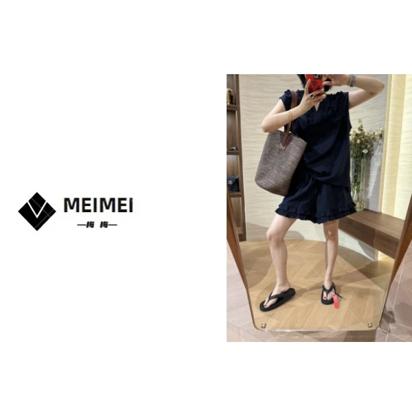 XMM【莱赛尔花边套装】气质时尚百搭女士夏季潮流显瘦洋气MM6688321
