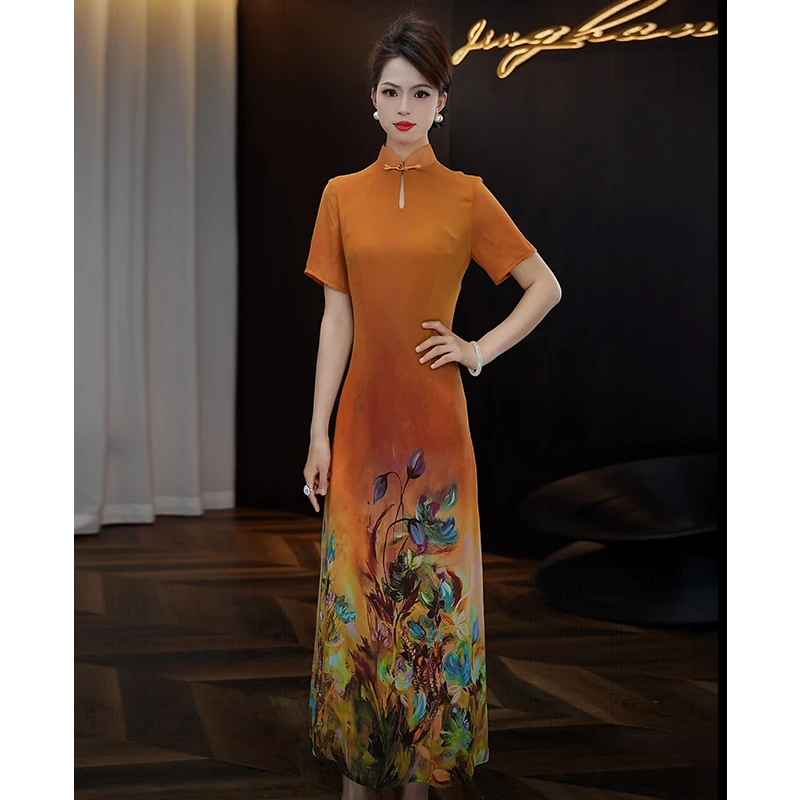 国风连衣裙女2025夏季新款修身显瘦改良旗袍气质长裙优雅时尚裙子