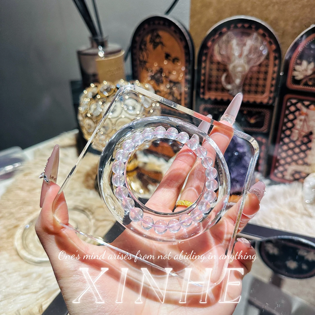 黄铜手链 c71粉水手链网红气质百搭透明弹力时尚少女甜美单圈简约