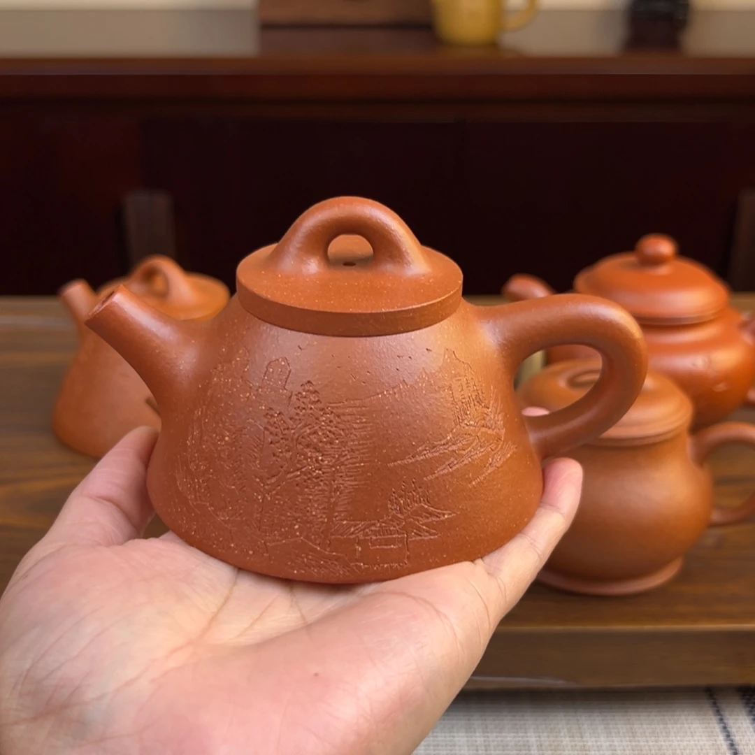 猫***鹰紫砂茶壶红降坡霸王石瓢170cc瑕品