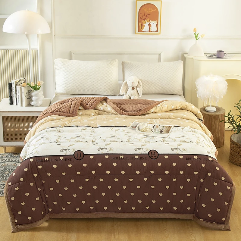 2025新款保暖春夏时尚亲肤柔软绒豆豆被子家纺可机洗200cm*230cm