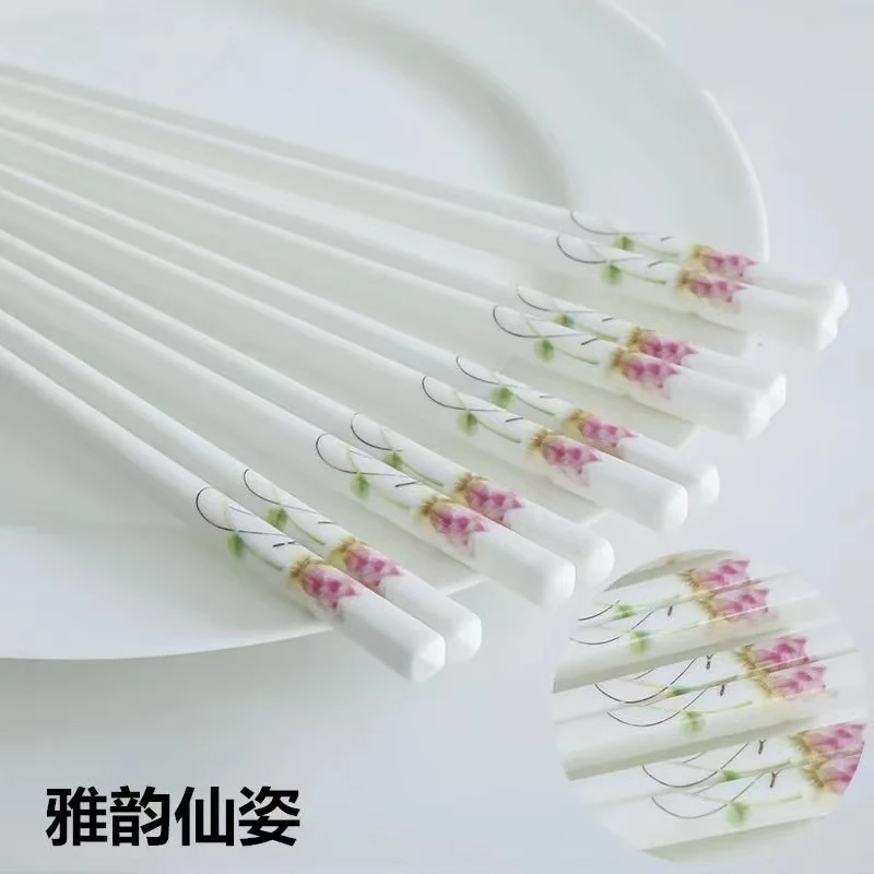 景德新款陶瓷筷子家用健康抗菌防霉耐高温易清洗家用高端骨瓷筷子