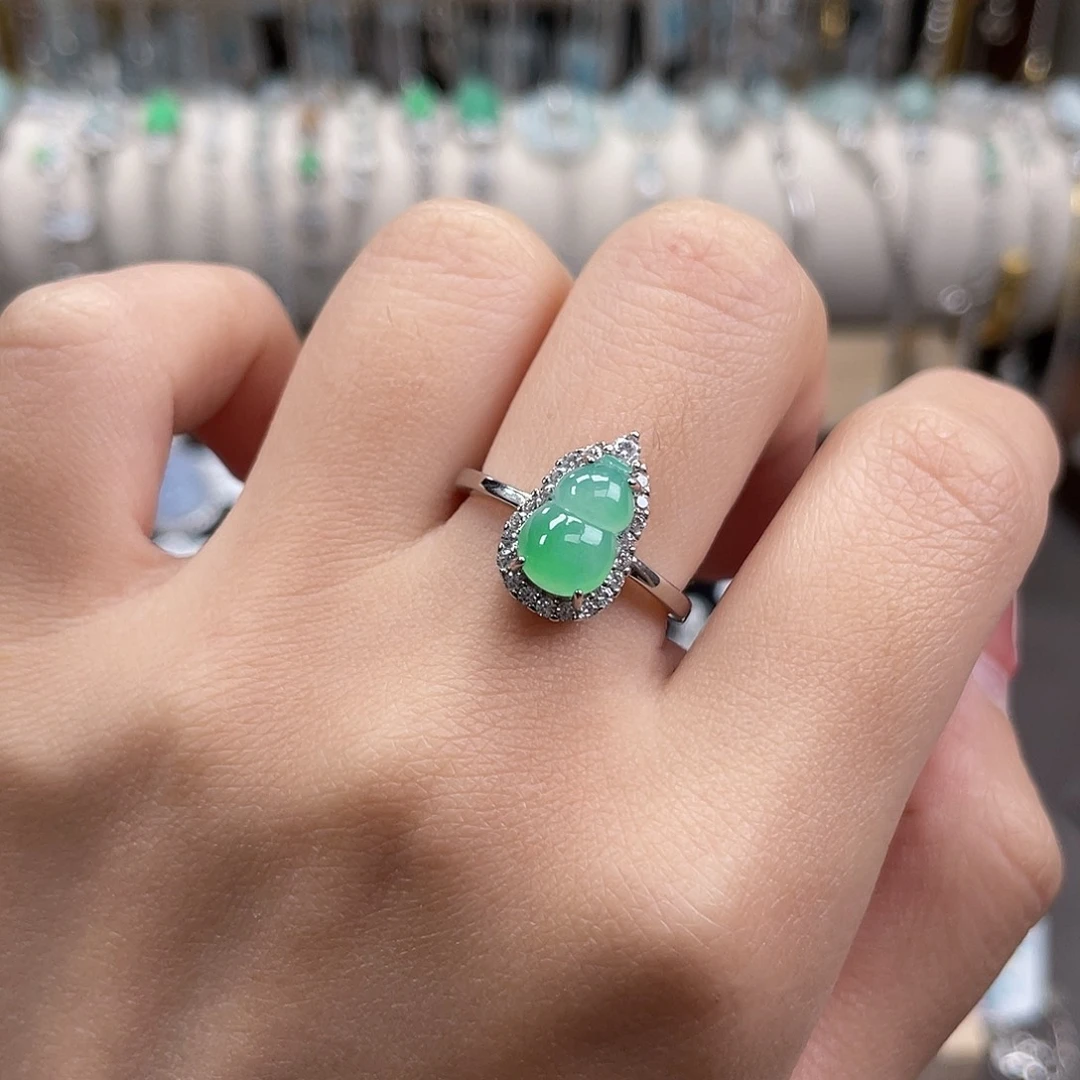 翡翠银S925镶嵌戒指