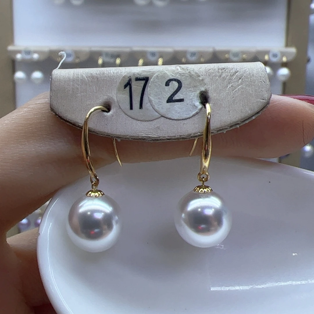 淡水珍珠耳饰18K金镶嵌