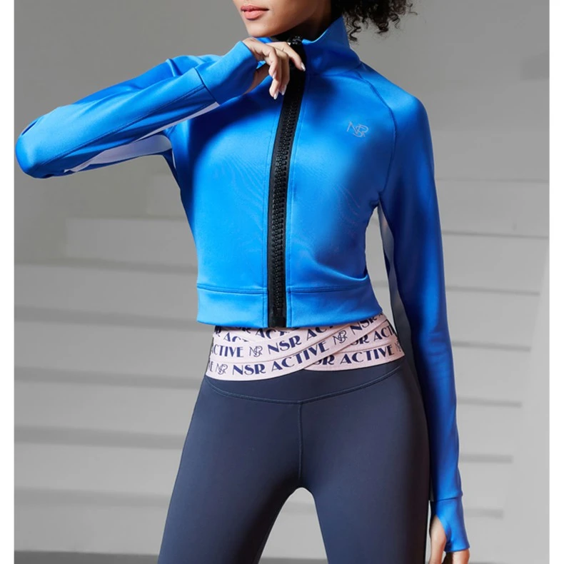 科里芙爆款大拉链外套防风跑步速干健身服女子弹力运动上衣女