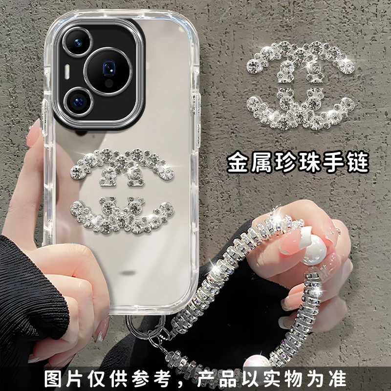 适用于【华为】P70/Pura70简约双C潮牌高级感时尚女款防摔手机壳