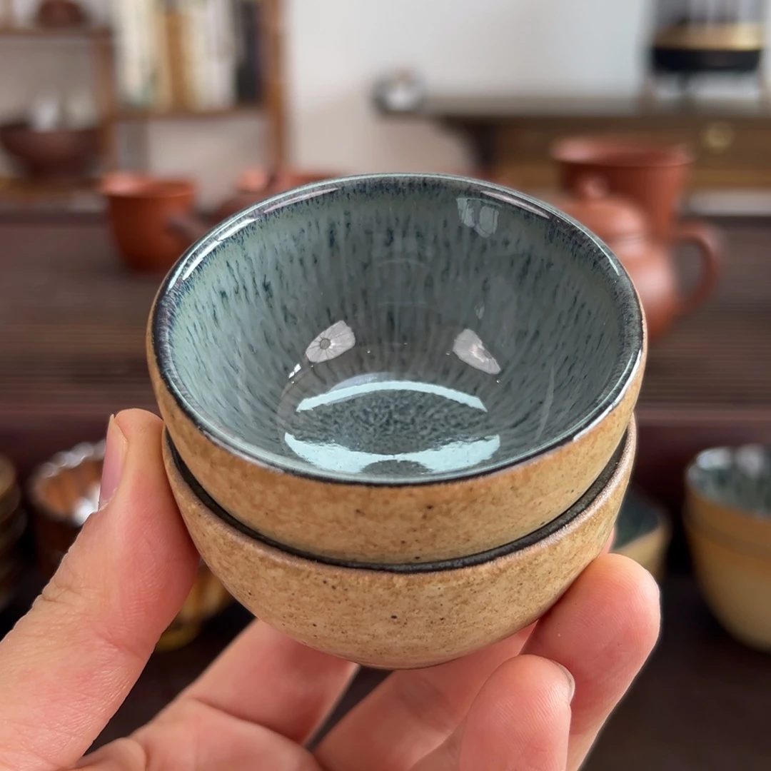 紫砂茶壶天目盏一对