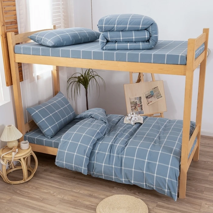 【学生全棉三件套】100%全棉寝室防静电单人床品套件学生上下铺被套