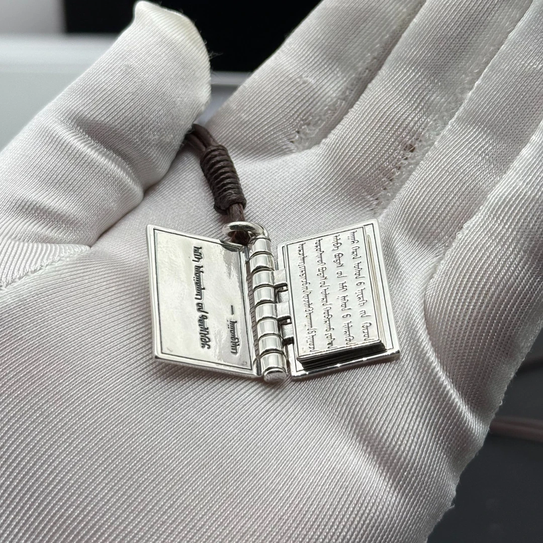 吊坠925银 纯银恩和阿木古郎钥匙百字诗吊坠纯银书吊坠时尚百搭