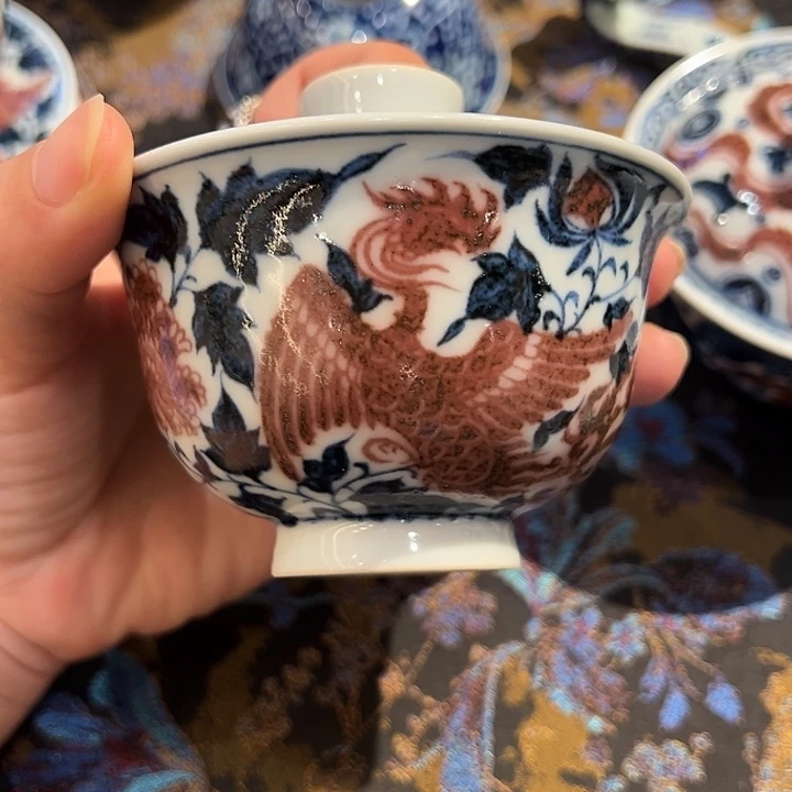 元青拙手仿元青花釉里红