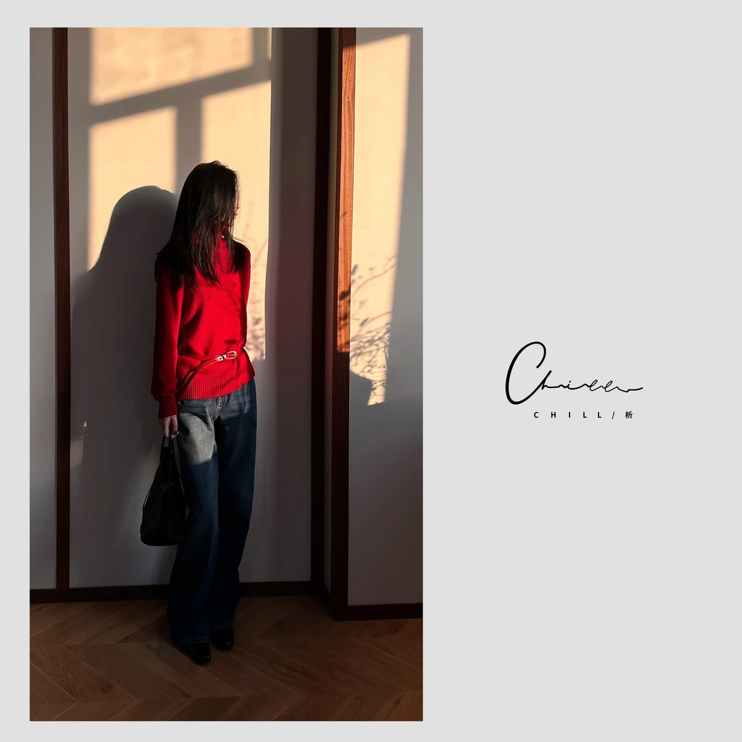 CHILL析-【冬日搭子】简约百搭坑条高领羊毛打底衫Z2439