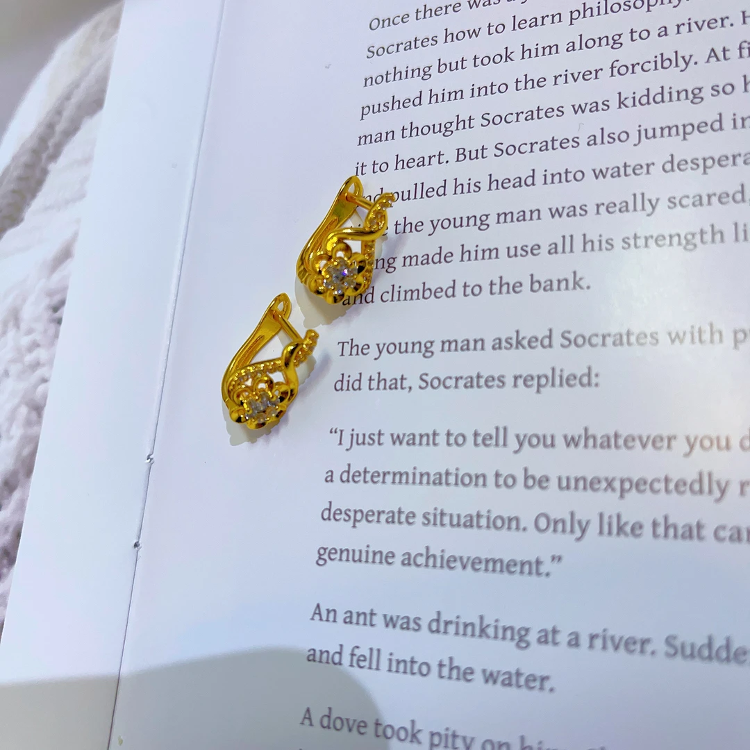 钛钢耳饰 173新款耳环爆款白搭时尚金色铜合金白搭