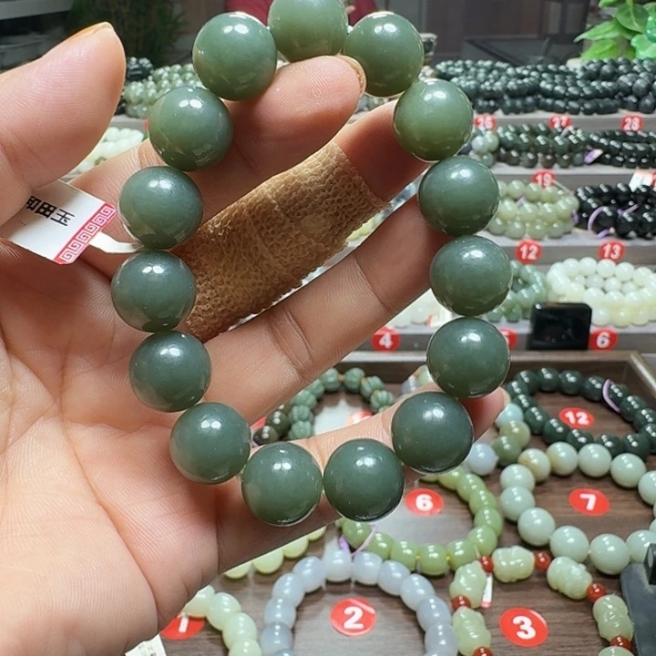 未镶嵌手链和田玉新疆且末蓝卡14