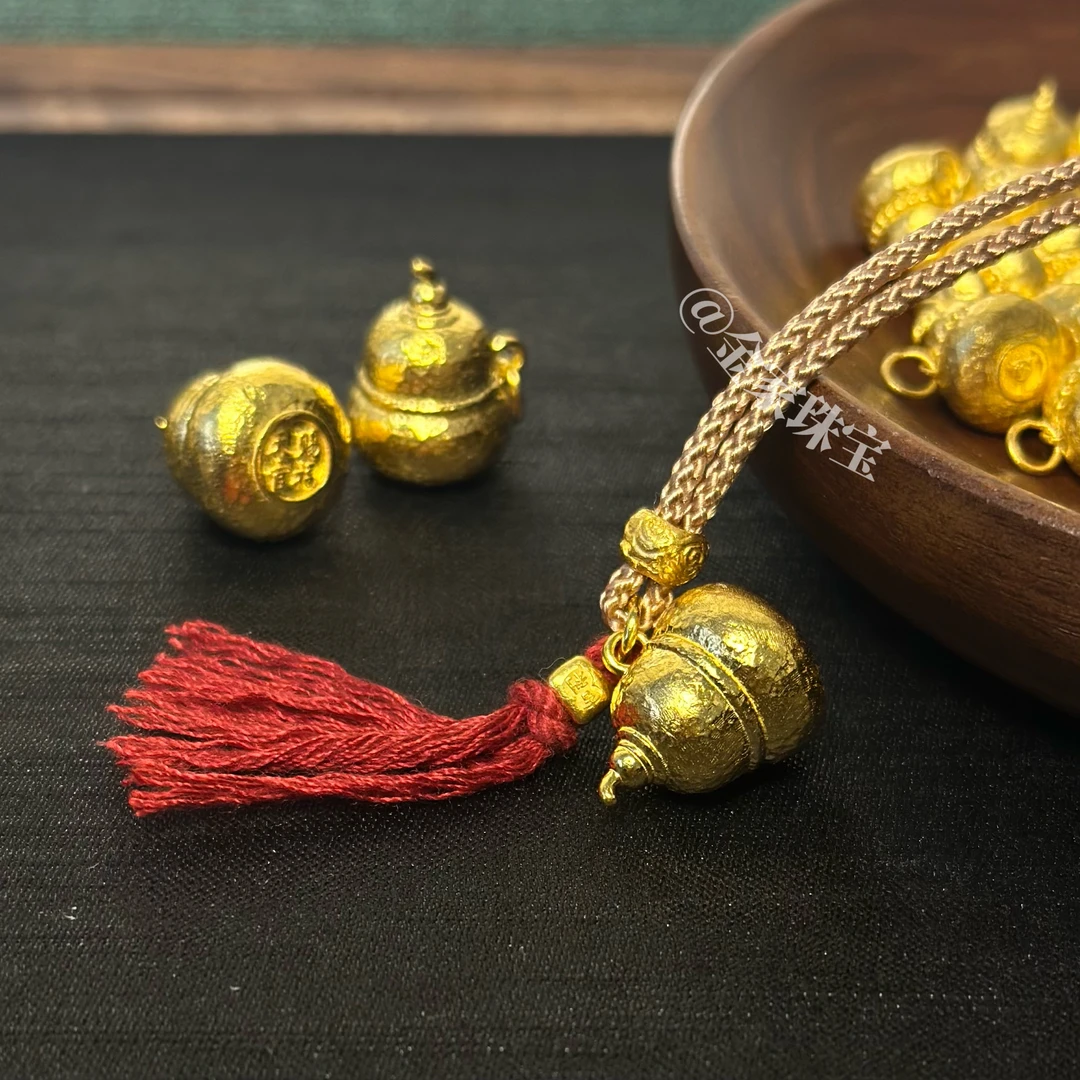 【金家】爆款奶葫芦 项链吊坠毛衣链 足金999