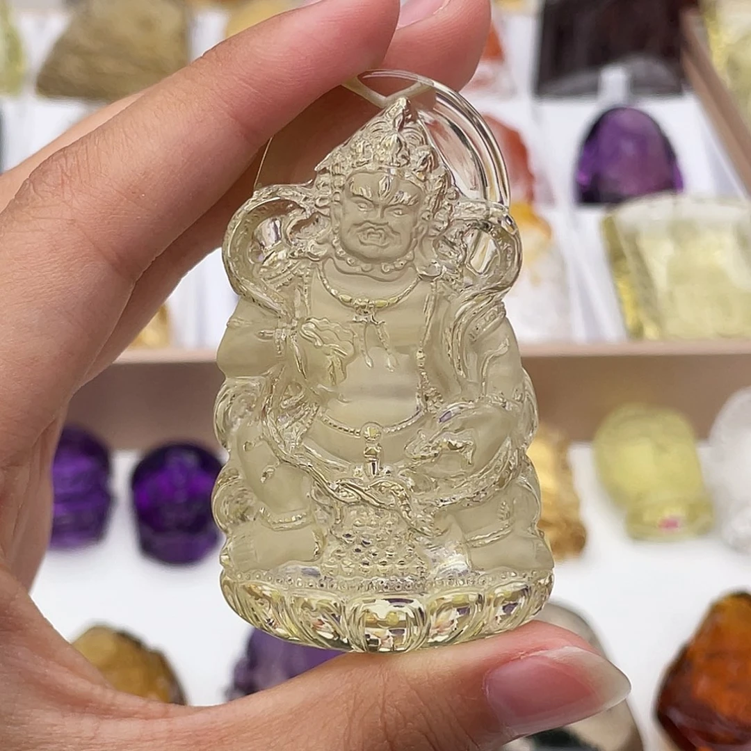 水晶未镶嵌颈饰定制吊坠黄财神
