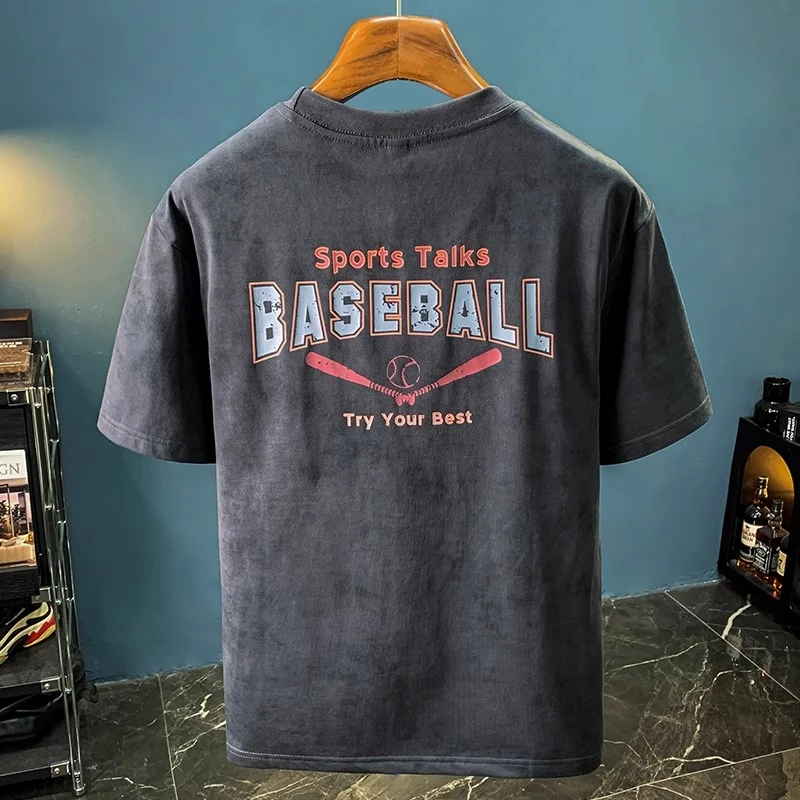 U&PURA美式复古t恤男款夏季潮流印花宽松短袖上衣水洗做旧休闲T恤