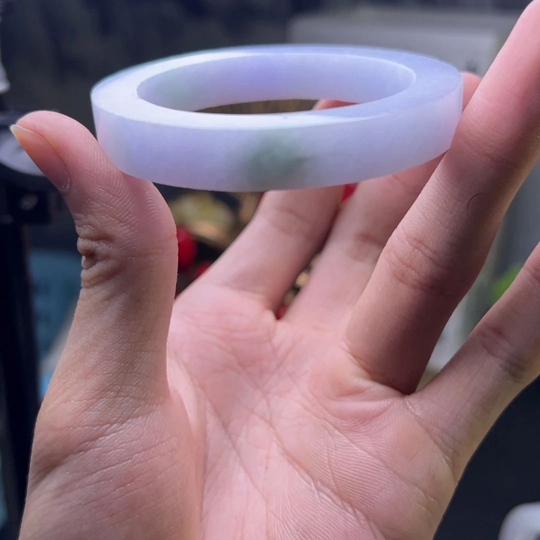 未镶嵌正圈定制翡翠紫色飘花 小圈捡漏50-53