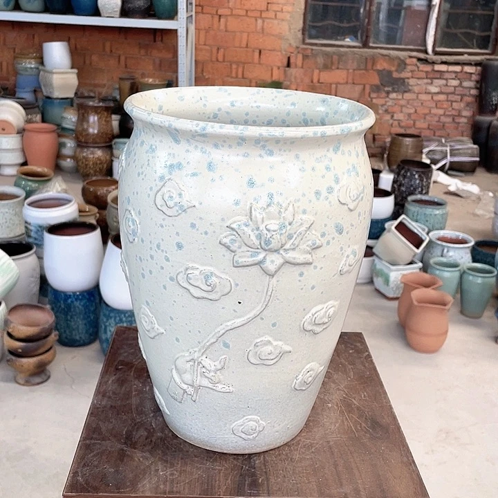 紫砂花盆正品口20高30。z