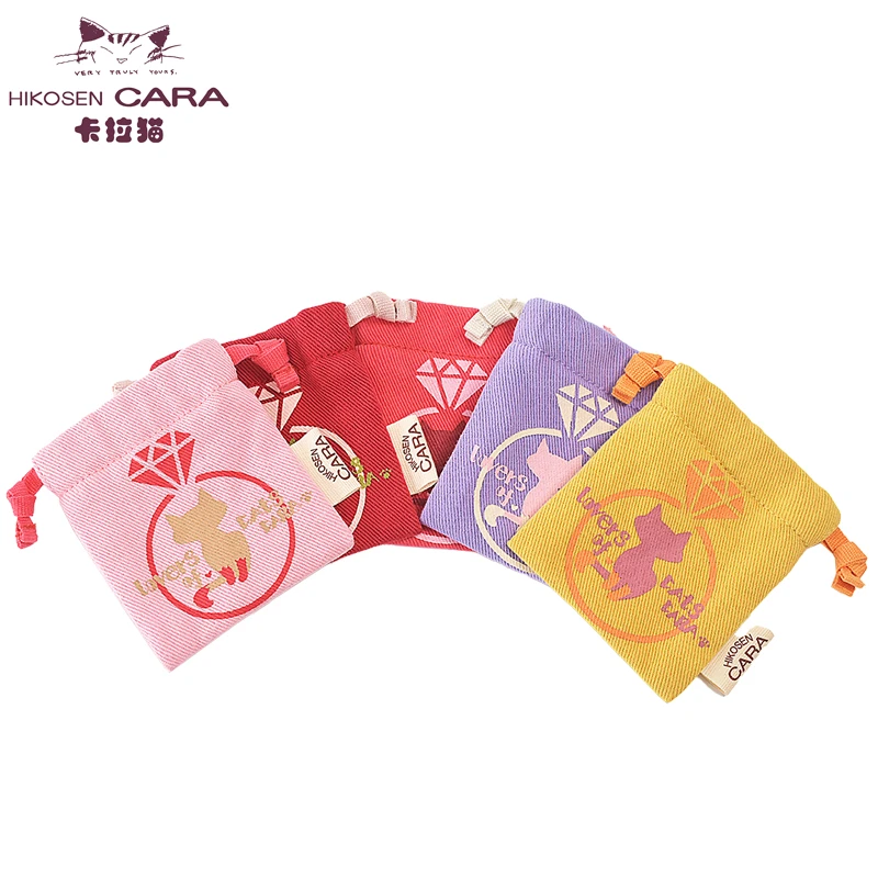 HIKOSEN CARA卡拉猫2025款可爱抽绳束口袋戒指首饰小号收纳袋