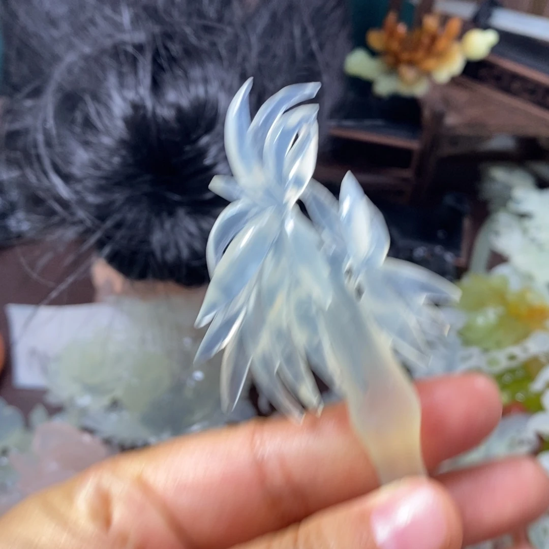蛇纹石玉未镶嵌发饰