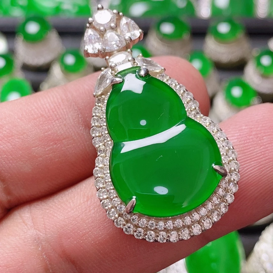 翡翠银S925镶嵌颈饰