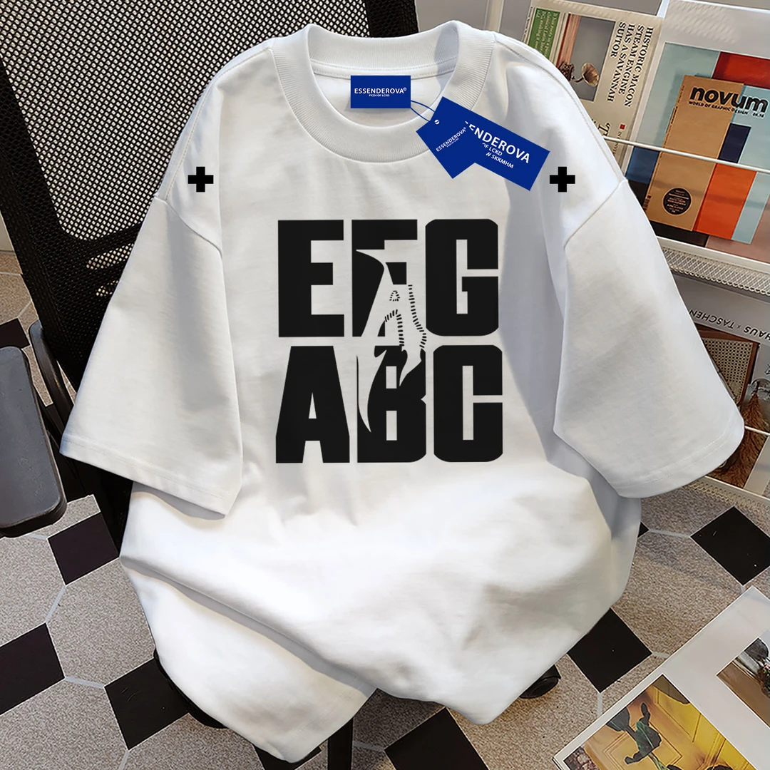 100%纯棉复古文艺高级感印花短袖女短袖休闲t恤夏季ins潮宽松上衣