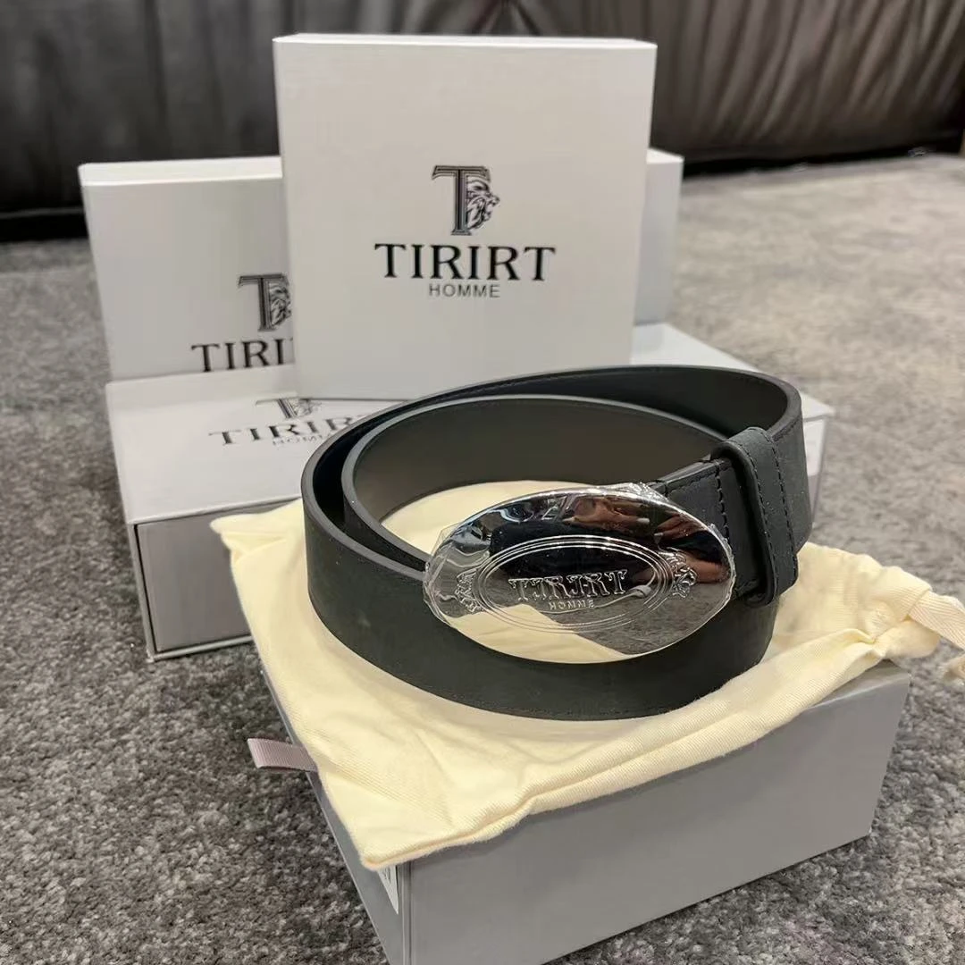 TIRIRT男士商务休闲风头层牛皮简约经典成人腰带皮带