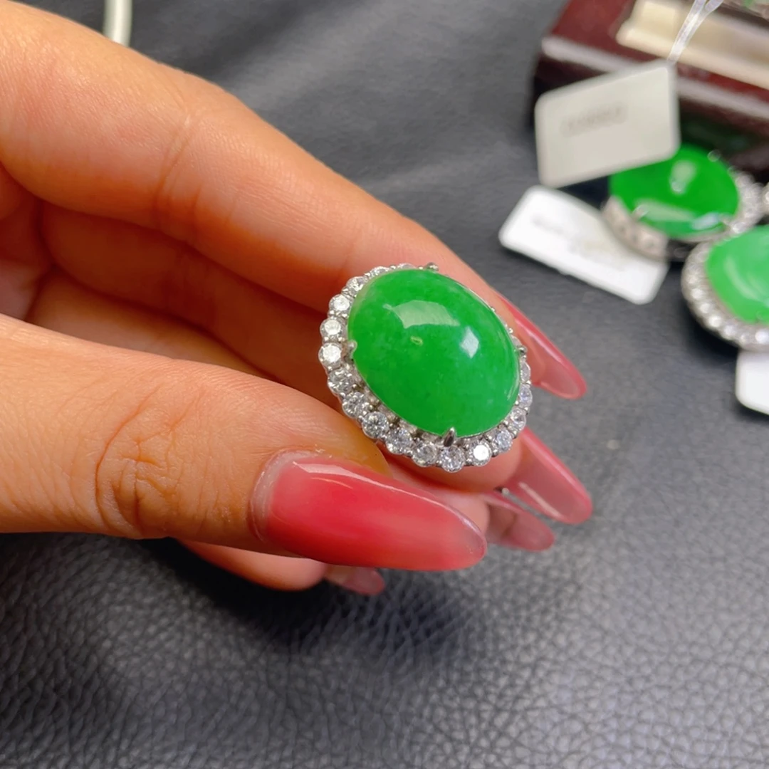 翡翠银S925镶嵌颈饰拜*女翡翠