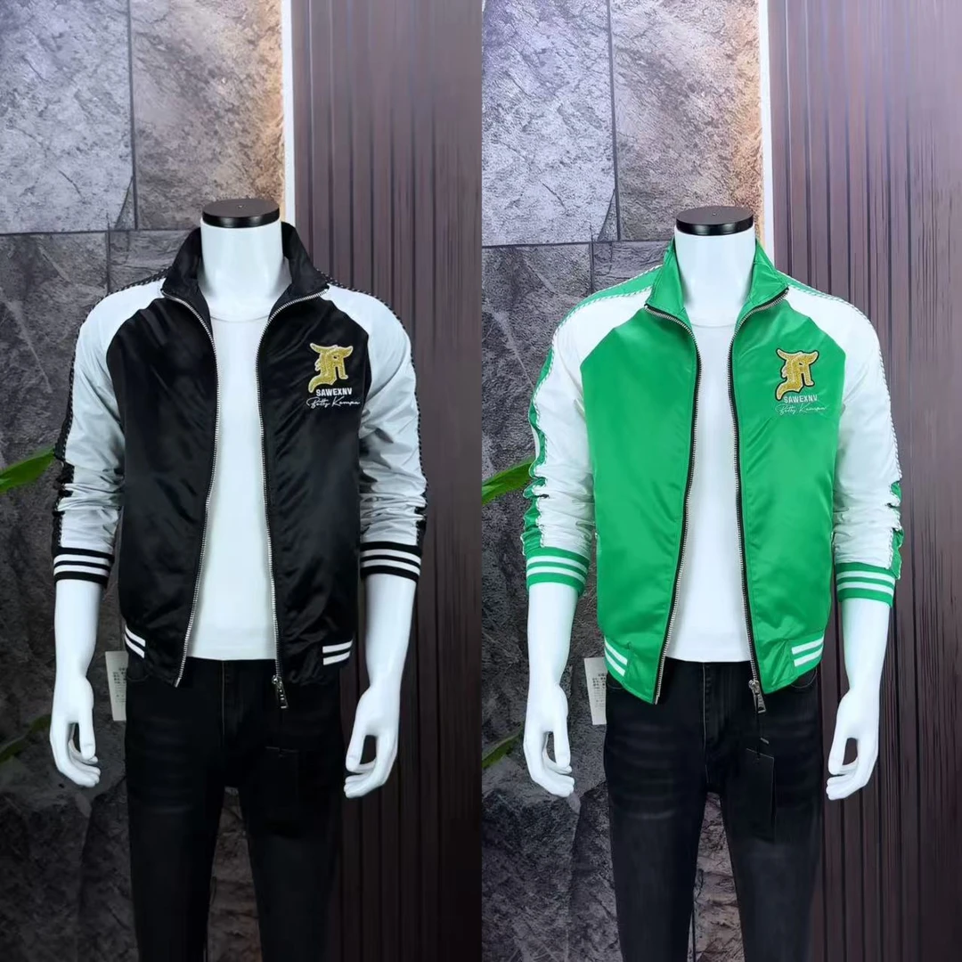 欧洲站潮牌男装秋季新款重工龙腾刺绣工艺男士夹克时尚个性外套男