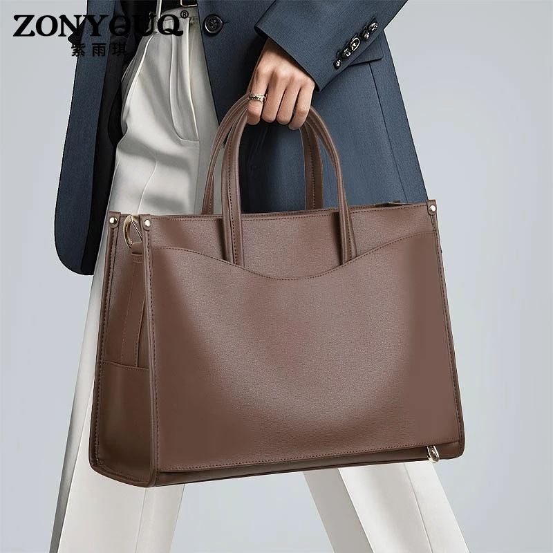 紫雨琪2025新款托特包大容量商务通勤包包女式手提包上班大包
