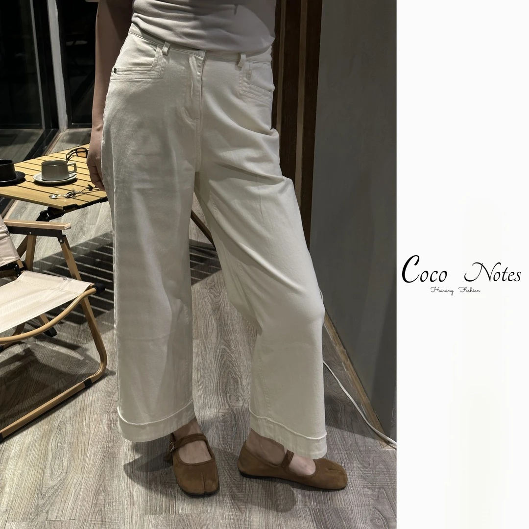 COCO NOTES A0099早秋新款高腰显瘦百搭直筒牛仔裤女