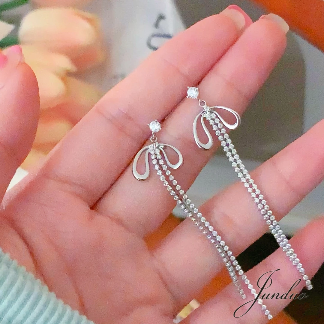 君朵饰品00524时尚百搭蝴蝶流苏耳饰耳钉