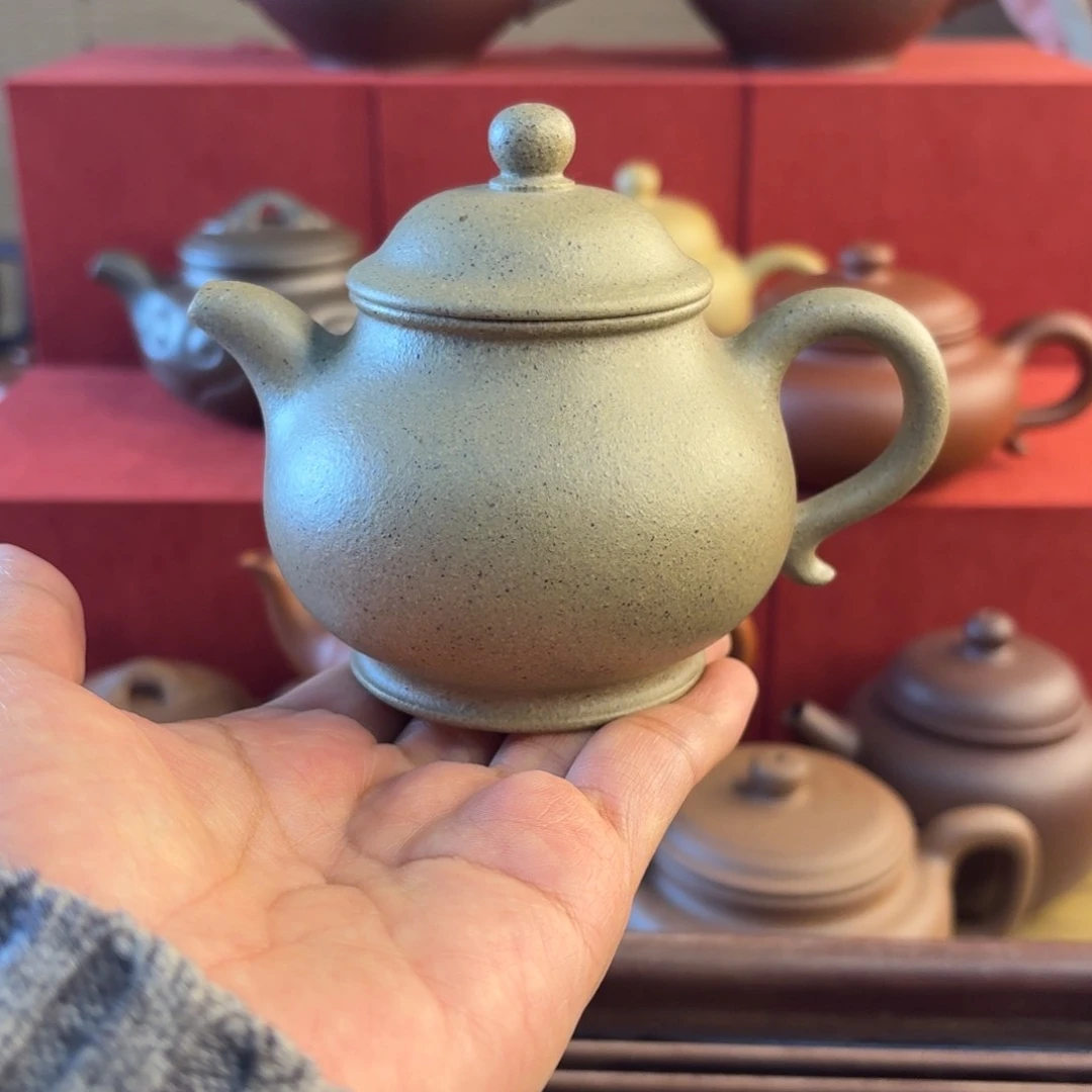 紫砂茶壶微微瑕福利宝山青降坡半手